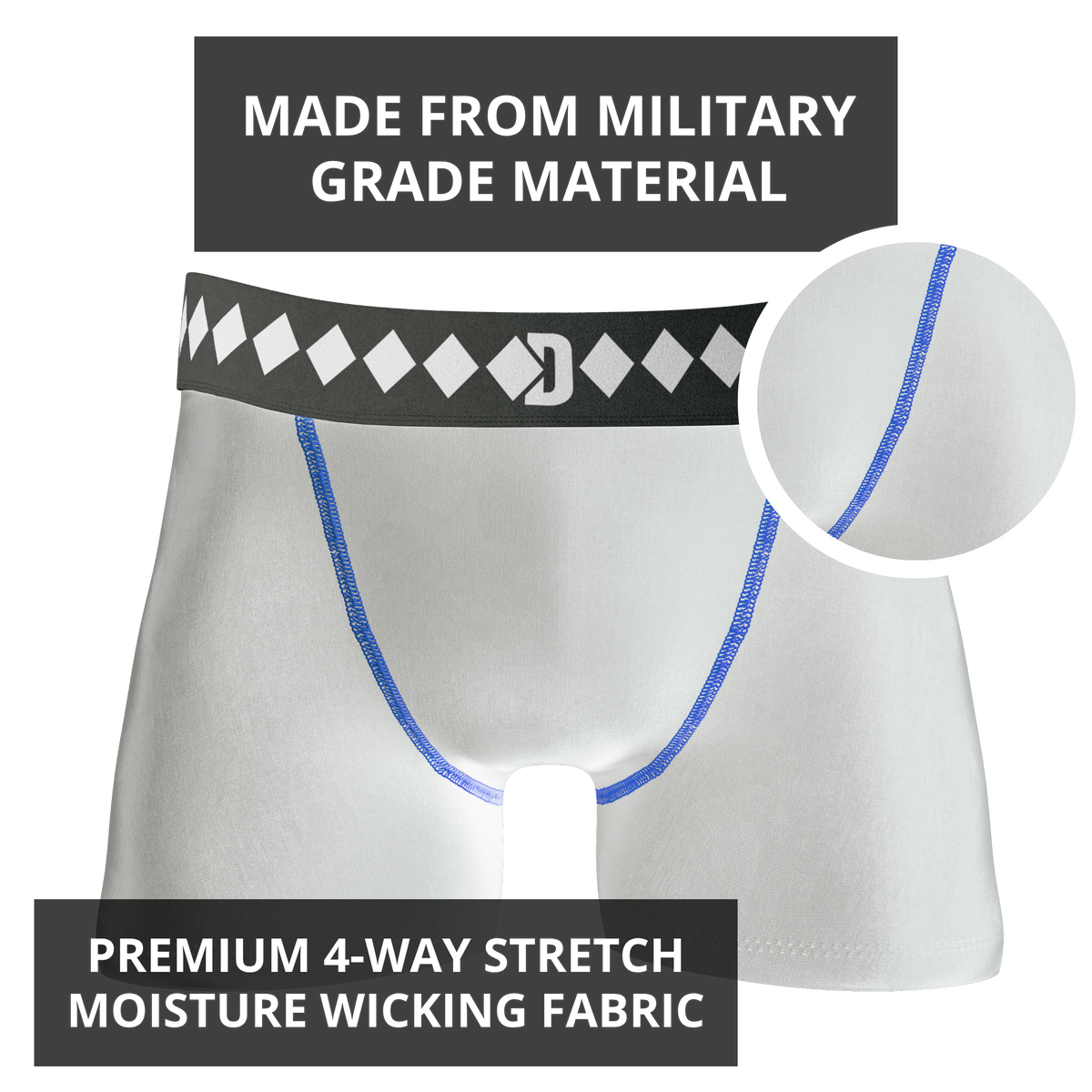 Diamond MMA Compression Jock Short | White