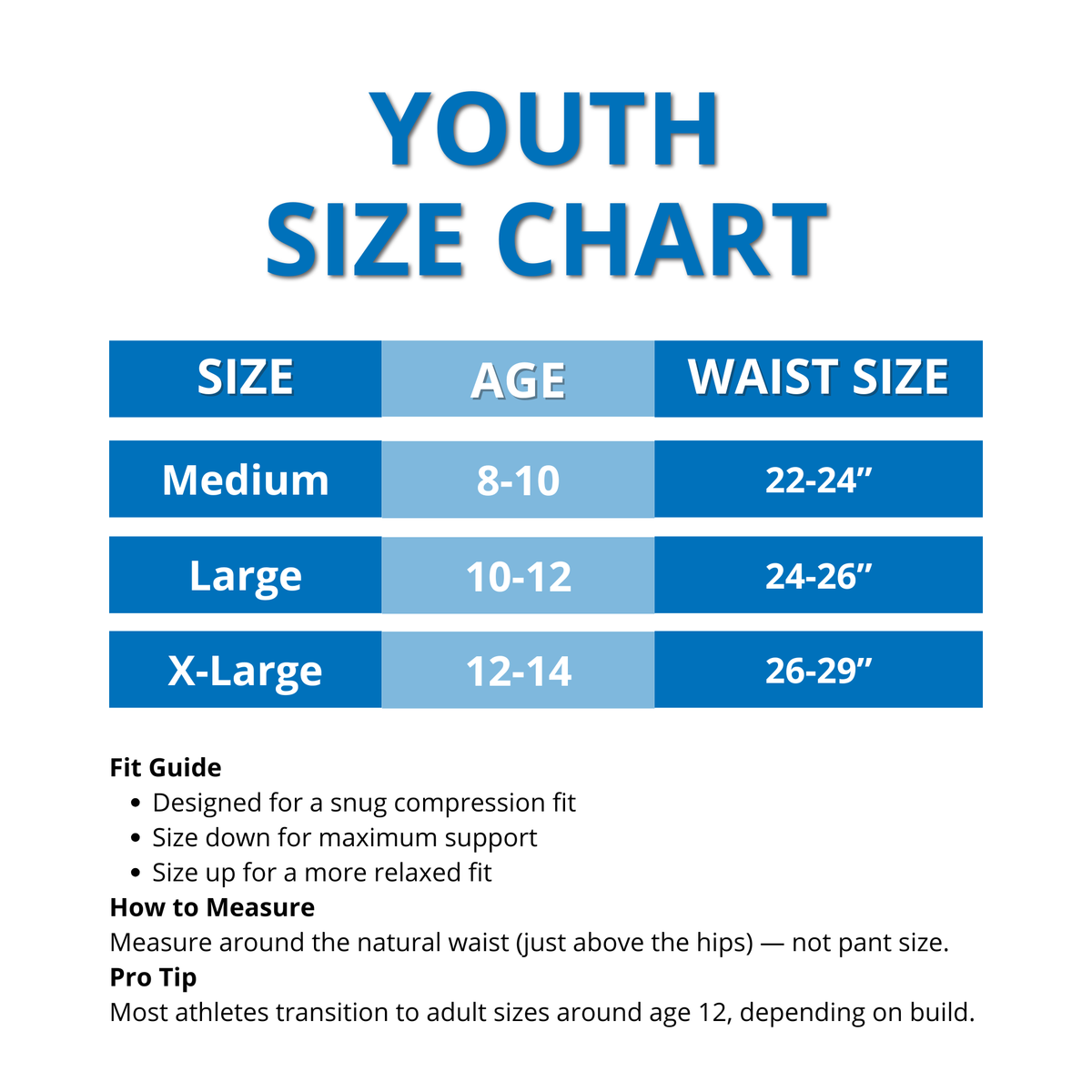 Diamond MMA Youth Size Chart