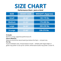 Performance Short Jock Size Chart