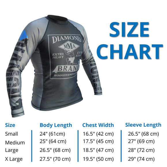 Diamond MMA Rash Guard Size Chart