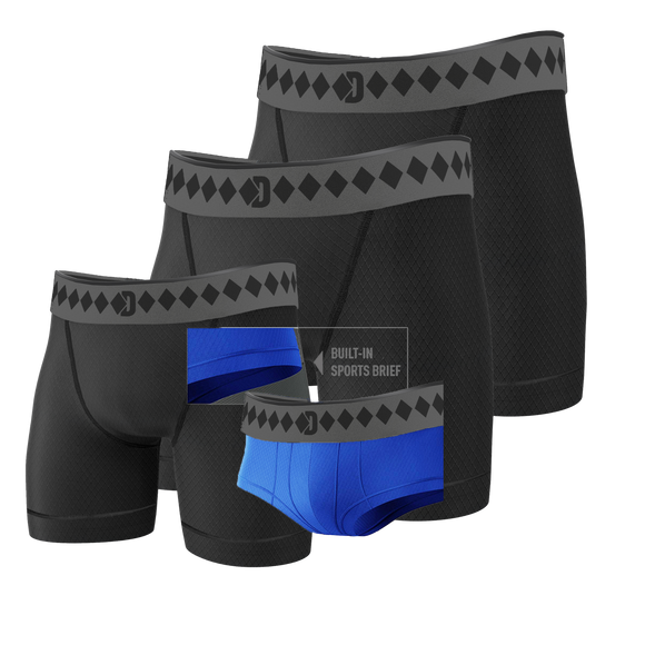 Diamond MMA Performance Short With Built-In Brief 3 Pack