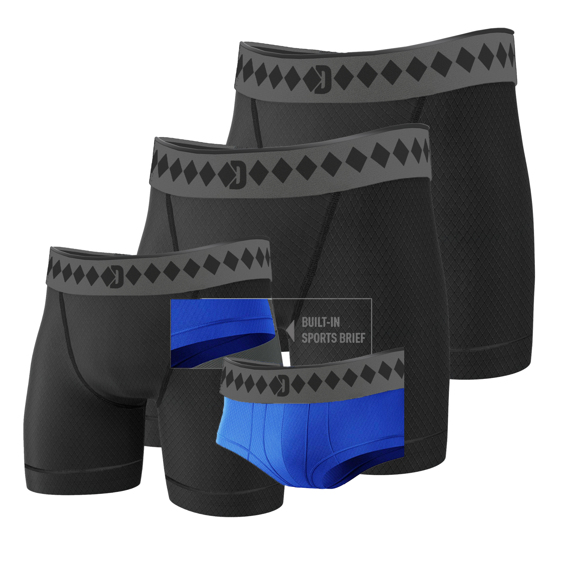Performance Short With Built-In Brief 3 Pack – Diamond MMA