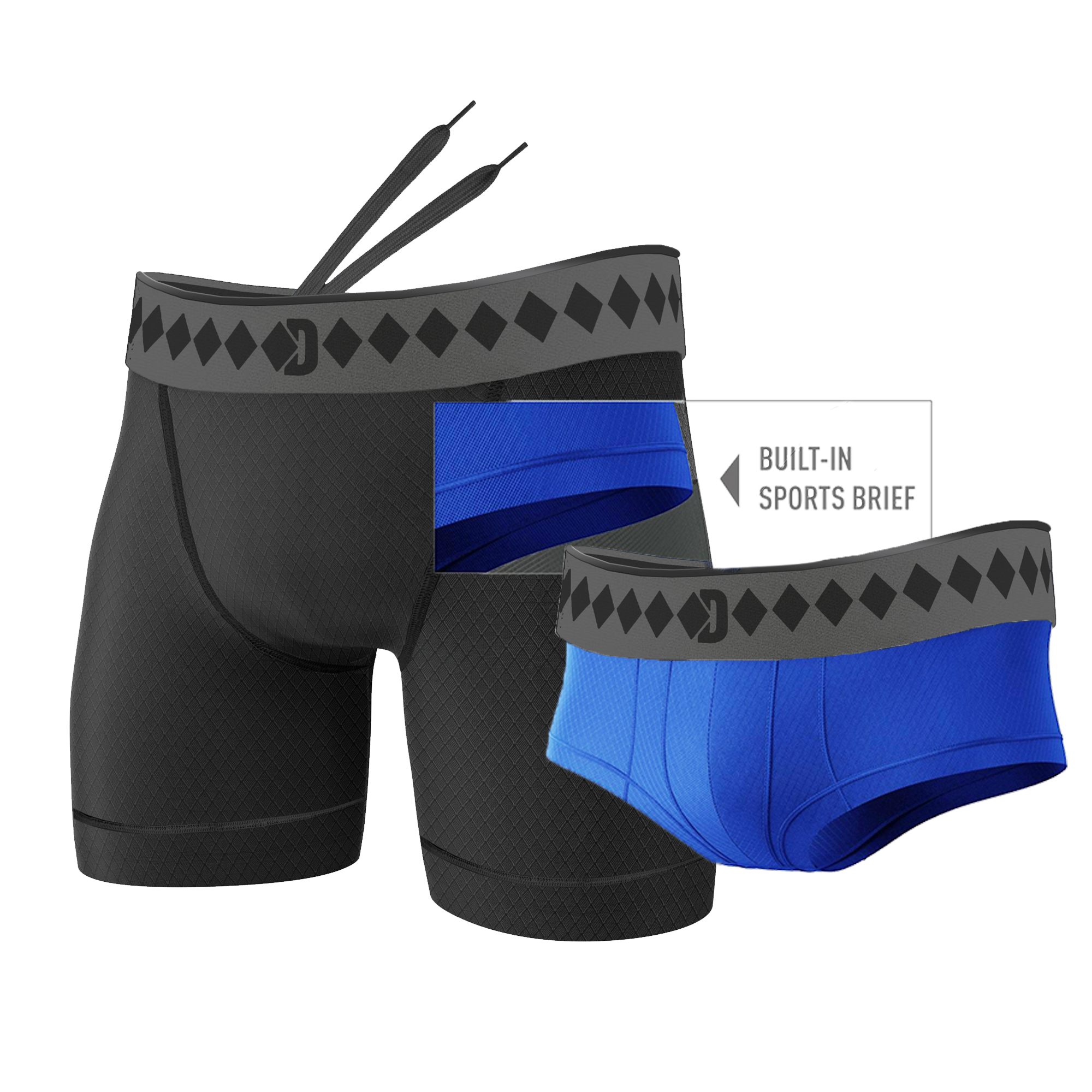 Athletic shorts with built in underwear outlet